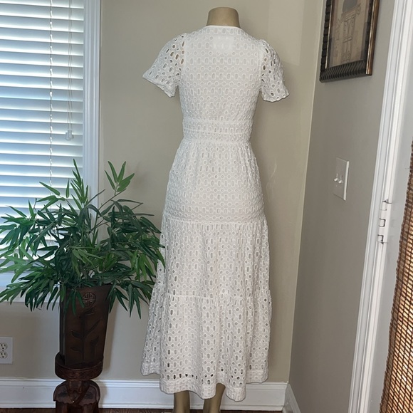 ANTHROPOLOGIE The Somerset Collection Eyelet Edition Maxi Dress White Size XXS - Picture 12 of 15
